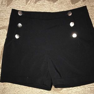 Summer is coming! Cute black shorts with gold buttons sz 8.